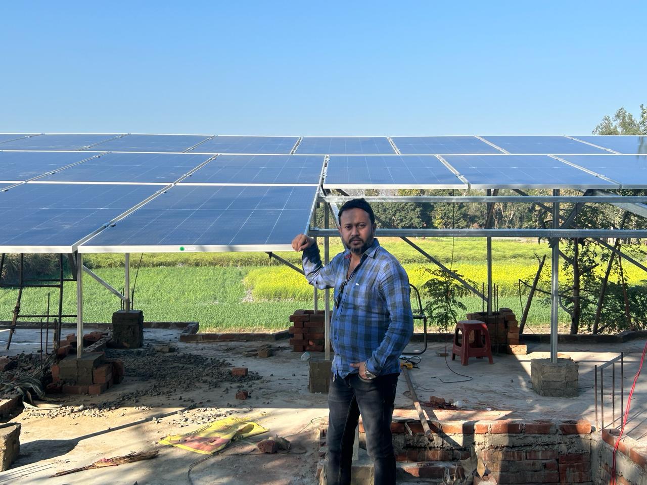 N K Enterprises team installing solar panels